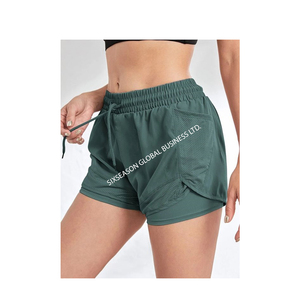 Novedad de verano 2024, pantalones cortos de gimnasio para mujer, pantalones cortos de Yoga con logotipo personalizado a la moda, ropa de talla grande de Bangladesh - Product Image 3