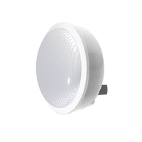 Lampe de nuit LED portable mini ronde blanche moderne à brancher en ABS, économique, pour chambre à coucher, chambre d'enfant, couloir – Offre spéciale