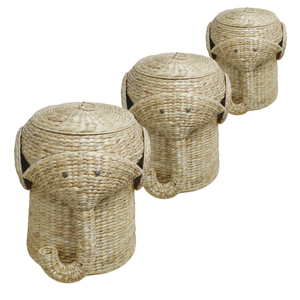 Cesta de almacenamiento de cocina ecológica, organizador de pan tejido a mano en forma de elefante - Product Image 1