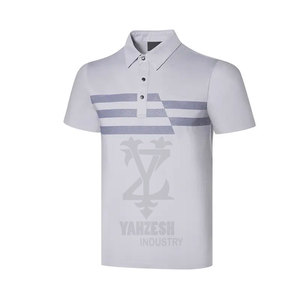 2023 nuevo diseño de Golf de secado rápido para hombres para camiseta de verano Color sólido transpirable antiarrugas 220 gramos de algodón/Tejido de Bambú - Product Image 5