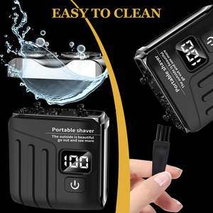 Mini rasoir électrique pour homme à double lame, rasoir rotatif portable pour voyage, rasoir humide et sec, lame détachable, remplacement de la lame IPX7, rasoir lavable - Product Image 4