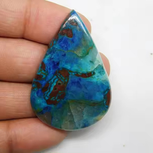 Corte de pera 100% Natural azurita Shattuchite cabujón piedras preciosas sueltas genuinas de alta calidad para el uso de joyas a precios mayoristas - Product Image 1