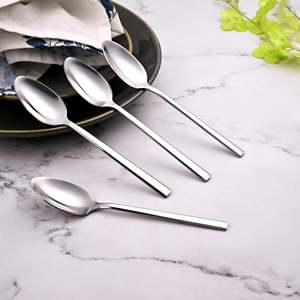 ชุดช้อนกาแฟและของหวาน Morning Shine วินเทจ ทำจากโลหะและพลาสติก PP จำนวน 4 ชิ้น สำหรับงานปาร์ตี้ ใช้เสิร์ฟกาแฟและชา ขัดเงาแบบกระจก - Product Image 5