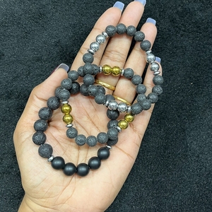 Hạt nham thạch với vòng đeo tay hạt bạc chữa lành đau nhức cơ thể, giảm đau khổ về cảm xúc và tinh thần, ý tưởng quà tặng - Product Image 5