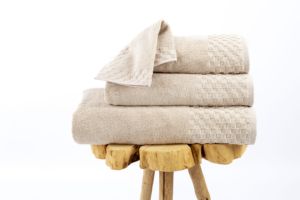 Serviette de bain de luxe en coton turc à bordure jacquard tendance, séchage rapide, écologique - Product Image 4