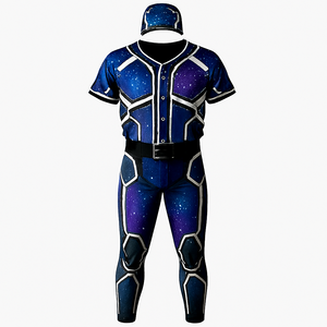 Conjunto de Uniforme de Béisbol Transpirable sin Costuras 100% Poliéster |   Ropa de Equipo con Cuello en V y Estampado Digital Resistente a la Decoloración, Posiciones para Logotipo Personalizado - Product Image 3