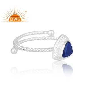 Hot Selling Designer 925 Sterling Silver Natural <b>Lapis</b> Gemstone <b>Ring</b> Custom Jewelry For Women Gift For Her - Product Image 4