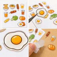 Autocollants 3D en époxy à thème alimentaire, imperméables, résistants aux rayures, durables et réutilisables pour la décoration de téléphones portables et de carnets