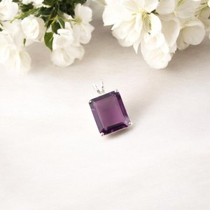 Colgante de Amatista en Forma de Pera, Plata de Ley 925, Hecho a Mano, Diseño Único de Alta Calidad, Certificado IGI, Joyería Elegante y Moderna - Product Image 6