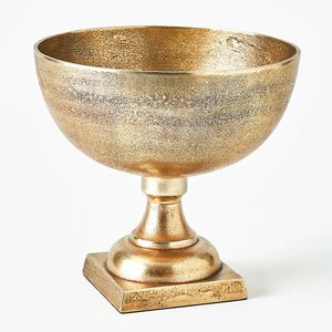 ชามเสิร์ฟทรงโบราณขาอะลูมิเนียมสีทอง |   จานโลหะตกแต่งสำหรับงานแต่งงานและเครื่องใช้บนโต๊ะอาหารโรงแรมหรู - Product Image 1