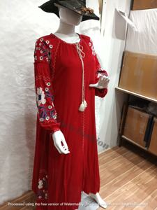 New And Best Design Women Ukrainian <b>Dress</b> Puff <b>Long</b> Stylish <b>Sleeve</b> O Neck Hand Embroidered Ukrainian <b>Dress</b> <b>With</b> Best Quality - Product Image 3