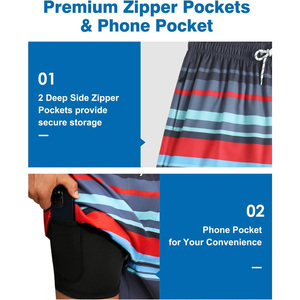 Short de bain d'été pour hommes OEM respirant séchage rapide vêtements personnalisés avec impression de logo et support de marque privée disponible - Product Image 3