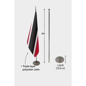 Custom 3x5ft Indoor Triangulate and Tobago <b>Flag</b> Digital Printing Techniques Silk Nylon Material Custom Logo Aluminum <b>Pole</b> - Product Image 6