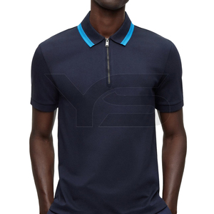 Polo informal de algodón 100% de alta calidad con logotipo bordado personalizado para hombre, camiseta con patrón sólido transpirable, suministro ODM - Product Image 2
