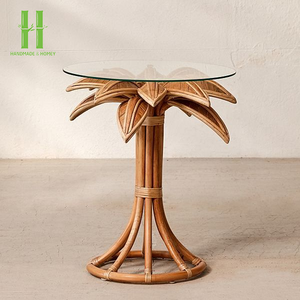 Vente en gros de nouveaux meubles en rotin pour salon, table basse en rotin avec plateau en verre, fabriqué au Vietnam - Product Image 2