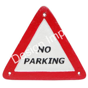 Señales de tráfico metálicas, señal de pared de prohibido estacionar, señal de advertencia decorativa de aluminio hecha a mano, fácil instalación - Product Image 4