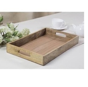 Plateau rectangulaire en bois d'acacia de style japonais pour servir du thé aux fruits, un dessert, un hôtel ou une fête - Product Image 3