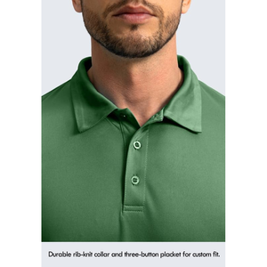 Men's Quick Dry Slim Collared <b>T</b>-<b>Shirt</b> <b>Long</b> <b>Sleeve</b> Classic for Polo for Summer Casual Styling Solid Pattern Canvas Fabric - Product Image 4