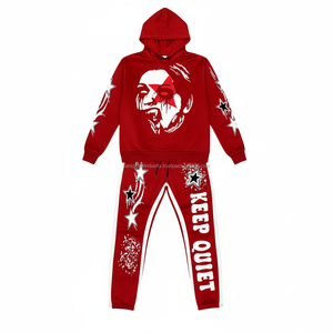 Ensemble pantalon et sweat à capuche pour homme, manches longues, impression personnalisée, taille OEM, tricot de haute qualité, vente en gros, usine - Product Image 5