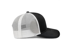 Chapeaux de camionneur de sport en denim/toile de haute qualité Tissu OEM à bas quantité minimale de commande à la mode en maille anthracite/blanc personnalisé - Product Image 5