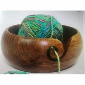 Handcrafted Eco-Friendly Round Wood Yarn Storage <b>Bowl</b> Unique Art Style Knitter's Handicraft Model Crafted Wooden <b>Bowl</b> - Product Image 1