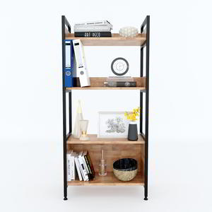 60x32x128cm Rubber Wood 3-Tier Iron Frame Office Organizer KS68095-Easy Standing Installation - Product Image 2
