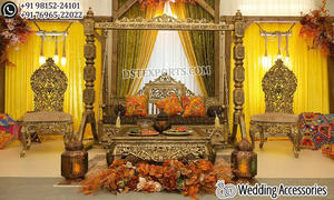 Wedding <b>Swing</b> with Chairs <b>Set</b> Golden Sankheda Wedding <b>Swing</b> <b>Set</b> New Design Wedding Chairs With Jhula - Product Image 4