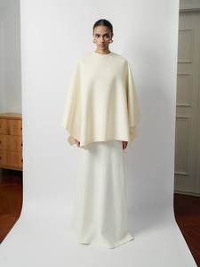 Antiarrugas Kaila Emb Cachemira-Blend Cape Ropa sin mangas Primavera 2025 20% Cachemira 80% Lana Mujer Ropa Whiteant Vietnam - Product Image 4