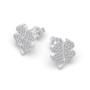 ร้อนอินเทรนด์925เงินสเตอร์ลิงโชคดีสี่ใบโคลเวอร์ลูกบาศก์เซอร์โคเนียต่างหูสตั๊ดสำหรับผู้หญิงเวียดนามผู้ผลิต - Product Image 5