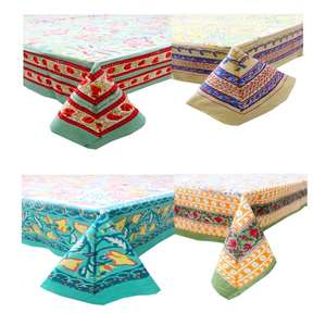Mantel Rectangular de Algodón 100% con Estampado Floral Hecho a Mano en India, 152*228cm, para Hogar u Hotel, Cubierta de Mesa de Marca, Venta al Por Mayor - Product Image 6
