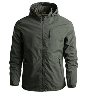 Chaqueta cortavientos impermeable en blanco para exteriores, logotipo personalizado, chaquetas cortavientos impermeables, chaqueta de talla grande para hombre y mujer - Product Image 1