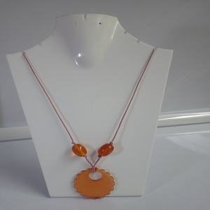 Collar de cuentas de hilo de corazón naranja negro de primera calidad para mujer con circón estilo clásico joyería religiosa cristiana para niños - Product Image 6
