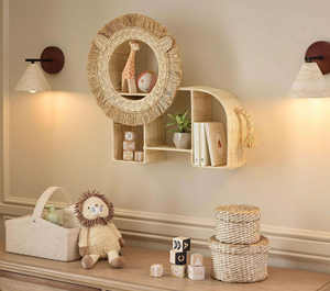 Unique Handwoven Lion Shaped Natural Rattan <b>Wall</b> <b>Shelf</b> Handcrafted Wicker Animal <b>Decorative</b> <b>Shelf</b> <b>for</b> Nursery Made in Vietnam - Product Image 3