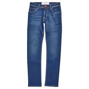 Pantalon droit en denim bleu pour hommes, vêtements de plein air à la mode, délavés et respirants pour la saison estivale, dernière conception, vente en gros - Product Image 1