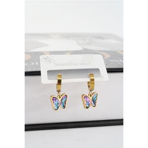 Serie da donna Vip 316 L in acciaio inossidabile con figure a farfalla Set di 2 orecchini