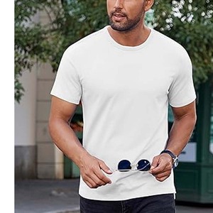 100% algodón para hombre, Camiseta lisa de manga corta con cuello redondo, camisetas con logotipo personalizado, camisetas Unisex con logotipo personalizado - Product Image 2