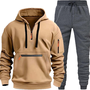 mens track suit cotton polyester breathable winter tracksuit set 2025 - Product Image 4