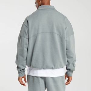 Wholesale 100% Cotton Acid Wash Sweatshirts Custom <b>Hoodie</b> Unisex Half Zip Sweatshirt Cotton Heavy Weight <b>Fleece</b> <b>Hoodies</b> - Product Image 5