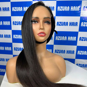 Perruque 18 pouces, couleur noire, qualité supérieure, dentelle frontale 4x4, perruque avec dos tissé, 100% cheveux humains vierges, dentelle Vietnam - Product Image 4