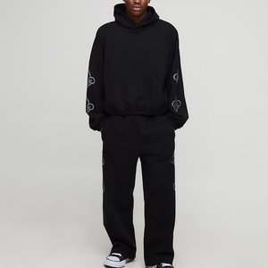 Logo imprimé personnalisé noir en gros à la mode pour les survêtements pour hommes survêtements Vintage très exigeants pour l'hiver respirant personnalisé - Product Image 1