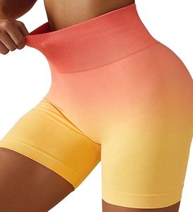 Wholesale Custom Made Tie Dye High Waisted Yoga Shorts <b>Sexy</b> <b>Tight</b>-Fit Soft Colors Gym Workout Shorts High Quality at Cheap Price - Product Image 1
