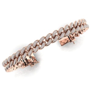 Lab Grown Man Made 14 K Pulsera cubana de diamantes de tamaño pequeño para hombres y mujeres VS Clarity F Color Ecológico Pulsera de diamantes - Product Image 2