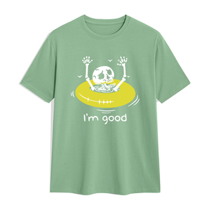 T-shirts personnalisés pour hommes en gros, col rond, 100 % coton, manches courtes, imprimé lettres, coupe ample, respirant, écologique, séchage rapide, été - Product Image 5