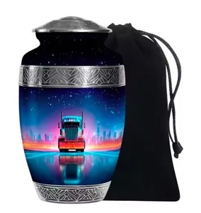 Urne de crémation personnalisable pour adultes, mémorial en métal de style américain pour le stockage des cendres avec options de gravure et d'impression - Product Image 3