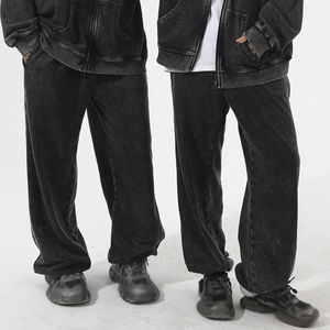 กางเกงวอร์มขายาวสำหรับทั้งชายและหญิงผ้าคอตตอนซักด้วยกรดสีจาง - Product Image 2