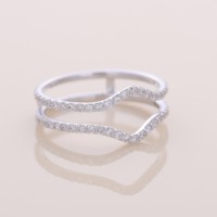 Bague de mariage de luxe pour femme Avina Jewels, diamant rond brillant courbé certifié IGI, plaqué rhodium, or massif 18 carats