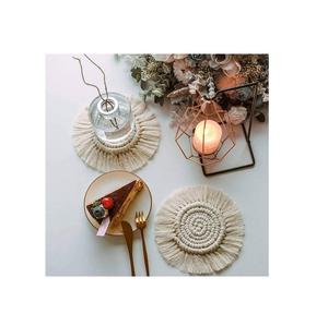 European Style Macrame Coaster <b>Table</b> Pads Best Quality Anti-Scald Embroidery Craft Lace Insulation Plate Mat <b>Placemat</b> & Pads - Product Image 3