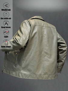 Recién llegado personalizado a prueba de viento casual negro montar motociclista hombres chaquetas de cuero elegante moda chaquetas de cuero genuino - Product Image 3