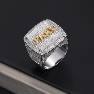 Original nuevo Anillo de moissanita helado joyería de moda Hip Hop moissanita diamante 925 anillo de plata esterlina para hombres - Product Image 5