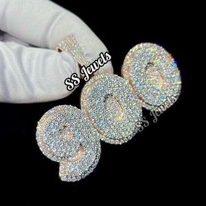 จี้900ตามสั่ง925เงินสเตอร์ลิงเครื่องประดับฮิปฮอปประดับเพชร VVS ประดับเพชรเย็นโรเดียมชุบปาร์ตี้สำหรับผู้ชายไอเดียของขวัญส่วนบุคคล - Product Image 1